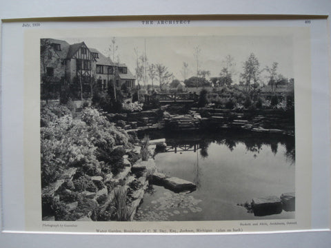 Water Garden for the Residence of C.M. Day, Esq., Jackson, MI, 1930, Beckett and Akitt