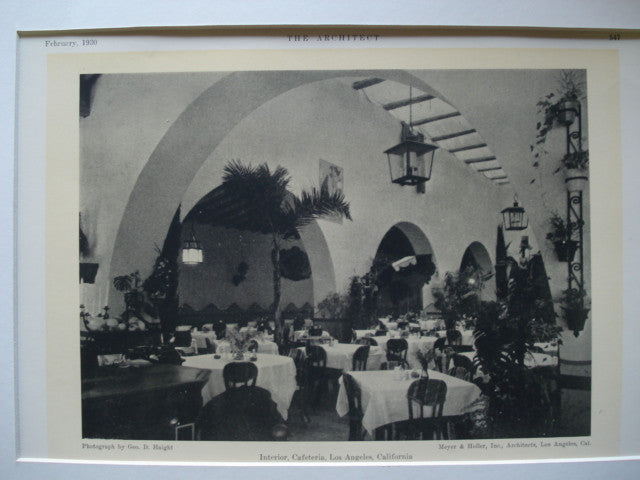Interior of a Cafeteria , Los Angeles, CA, 1930, Meyer & Holler, Inc