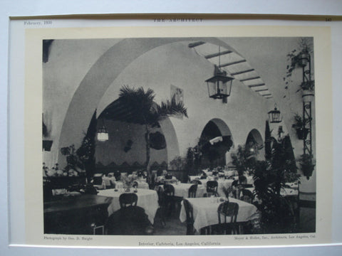 Interior of a Cafeteria , Los Angeles, CA, 1930, Meyer & Holler, Inc