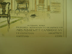 Proposed Alteration to the Residence for Mrs. M. B. Hewitt, Cambridge, NY, 1896, F. R. Comstock
