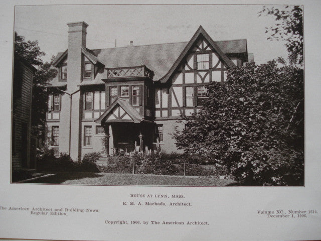 House, Lynn, MA, 1906, E.M.A. Machado