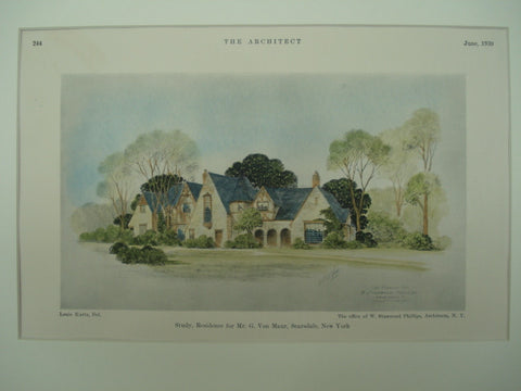 Residence for Mr. G. Van Maur, Scarsdale, NY, 1930, Offices of W. Stanwood Phillips
