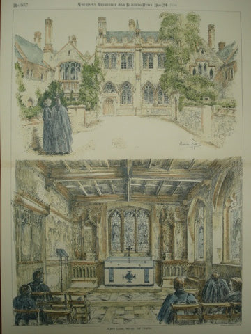 Vicar's Close at the Chapel , Well, Somerset, England, UK, 1894, Unknown
