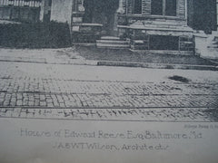 House of Edward Reese, Esq., Baltimore, MD, 1887, J.A. & W.T. Wilson