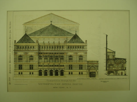 Metropolitan Opera House , New York, NY, 1880, Potter & Robertson