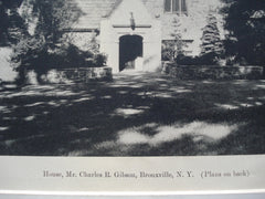 House for Mr. Charles R. Gibson , Bronxville, NY, 1927, Lewis Bowman