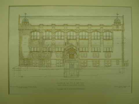 Gymnasium for the College of New York , New York, NY, 1908, George B. Post & Sons