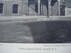 Italian Baptist Church , Newark, NJ, 1927, Electus D. Litchfield & Rogers