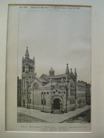 First Methodist Episcopal Church, Sands Street Memorial, Brooklyn, NY, 1893, John Welch