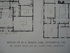 House of H.S. McKee, Esq., Monrovia, CA, 1915, Mr. Myron Hunt and Mr. Elmer Grey