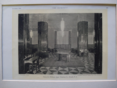 Interior of the Ninety-Five Williams Street Telephone Co., Newark, NJ, 1930, Voorhees, Gmelin & Walker