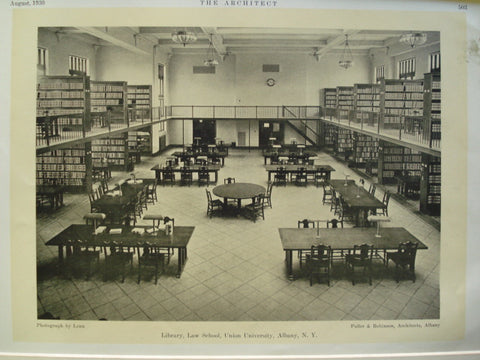 Union University Law School Library, Albany, NY, 1930, Fuller & Robinson