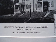 Servant's Cottages for the Hotel Beaconsfield , Brookline, MA, 1912, Mr. J. Lawrence Berry