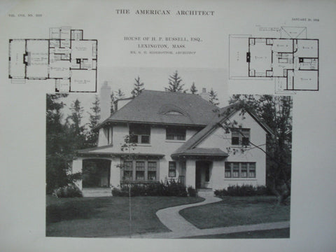 House of H.P. Russell, Esq., Lexington, MA, 1915, Mr. G.H. Sidebottom
