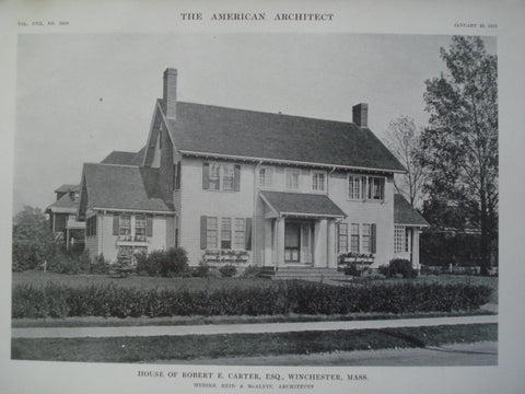 House of Robert E. Carter, Esq., Winchester, MA, 1915, Messrs. Reid & McAlpin