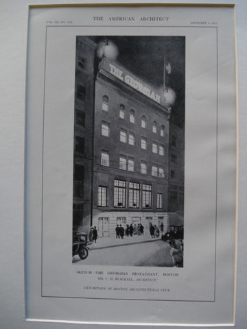 Sketch of the Georgian Restaurant , Boston, MA, 1912, Mr. C.H. Blackall