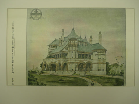 A Residence designed by James Riely Gordon, 1894, James Riely Gordon