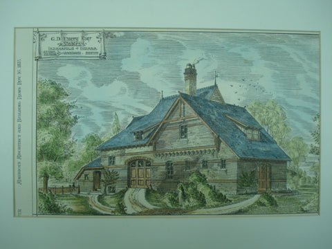 Stables for G. D. Emery, Esq., Indianapolis, IN, 1878, J. F. Ober & G. D. Rand