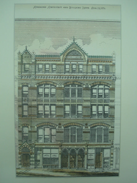 Shillaber Building, Boston, MA, 1876, Cummings and Sears