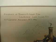 Residence of Francis H. Slade , Lawrence, NY, 1884, H. M. Congdon