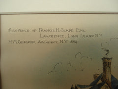 Residence of Francis H. Slade , Lawrence, NY, 1884, H. M. Congdon