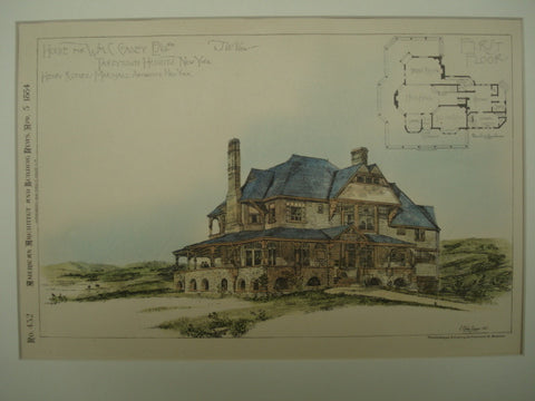 House for Wm. C. Casey, Esq., Tarrytown Heights, NY, 1884, Henry Rutgers Marshall