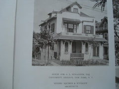 House of A. L. Schaeffer, Esq., University Heights, New York, NY, 1909, Squires & Wynkoop