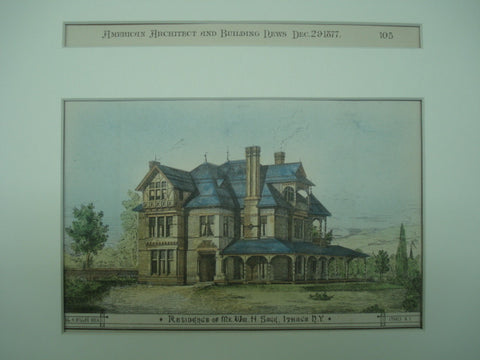 Residence of Mr. William H. Sage , Ithaca, NY, 1877, Wm. H. Miller