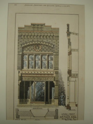 Store Front for Wm. Tuck, Esq. , Wilkes-Barre, PA, 1877, Bruce Price