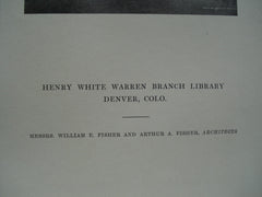 Henry White Warren Branch Library , Denver, CO, 1915, Messrs. William E. Fisher and Arthur A. Fisher