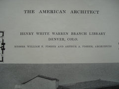 Henry White Warren Branch Library , Denver, CO, 1915, Messrs. William E. Fisher and Arthur A. Fisher