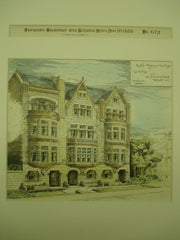 English Basement Dwellings for Col. R. W. Tyler and Geo. A. Woodward , Washington, DC, 1888, T. F. Schneider