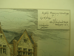 English Basement Dwellings for Col. R. W. Tyler and Geo. A. Woodward , Washington, DC, 1888, T. F. Schneider