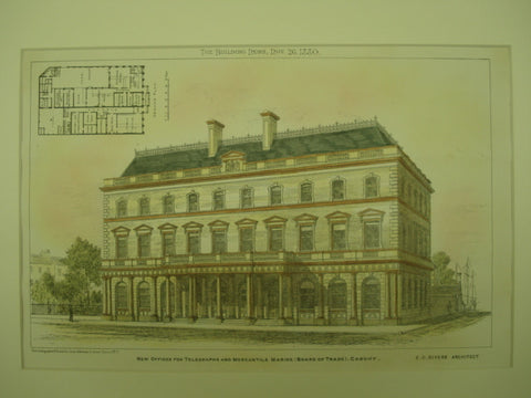 New Offices for Telegraphs and Mercantile Marine , Cardiff, Wales, UK, 1880, E. G. Rivers