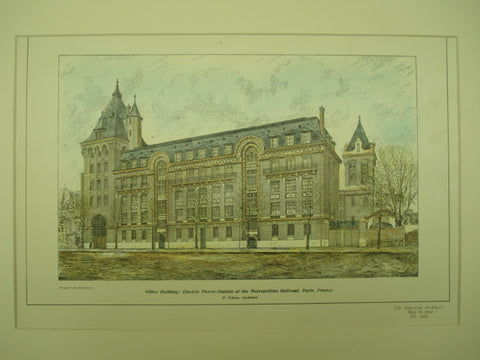 Office Building of the Electric Power-Station of the Metropolitan Railroad , Paris, France, EUR, 1904, P. Friese