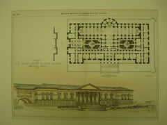 Design for the Massachusetts State Library & Office Building, Boston, MA, 1891, Henry S. McKay
