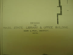 Design for the Massachusetts State Library & Office Building, Boston, MA, 1891, Henry S. McKay