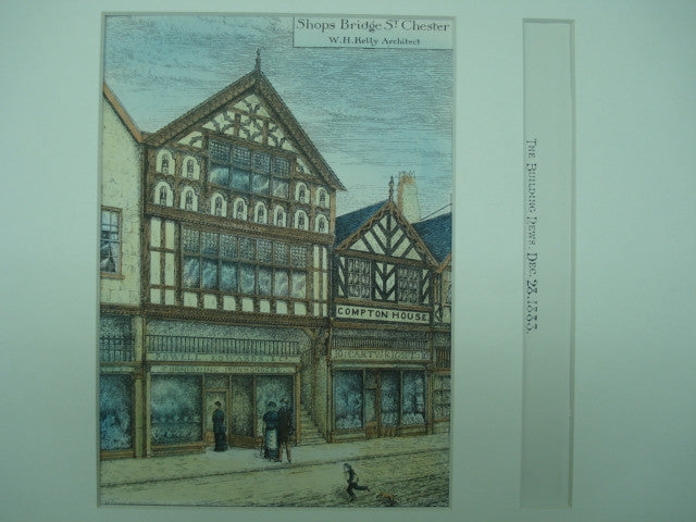 Shops on Bridge Street , Chester, England, UK, 1883, W. H. Kelly