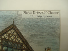 Shops on Bridge Street , Chester, England, UK, 1883, W. H. Kelly