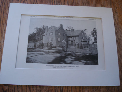 House of Professor A.M. Tozzer. Cambridge, Massachusetts. Kilham & Hopkins. 1916
