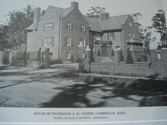 House of Professor A.M. Tozzer. Cambridge, Massachusetts. Kilham & Hopkins. 1916