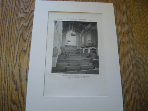 Trinity Church. Newton Center, Massachusetts. George W. Chickering. 1916. Original Photograph