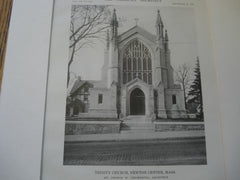 Exterior of Trinity Church. Newton Center, Massachusetts. George W. Chickering. 1916. Original Photograph