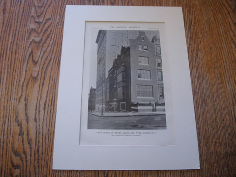 Town House of Henry James, ESQ., Park Avenue. New York, New York. Frederick Sterner. 1916. Original Photograph