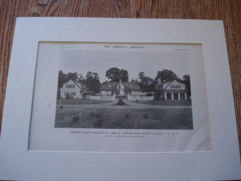 Service Group-Estate of Amos D. Carnver, ESQ. Locust Valley, L.I., New York. 1916. Tooker & Marsh. Original Photo