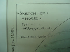 Sketch of the House for Mr. Avery L. Rand, Unknown, 1879, Chas. A. Rich