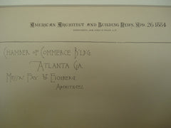 Chamber of Commerce Building , Atlanta, GA, 1884, Messrs. Fay & Eichberg