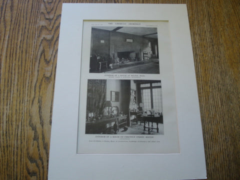 Interiors of Houses at Milton, Mass. and Chestnut Street, Boston. Derby & Robinson and Anonymous. 1916. Original Photo