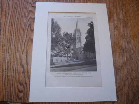 Second Congregational Church, West Newton MA. 1916. Allen & Collens. Original Photograph