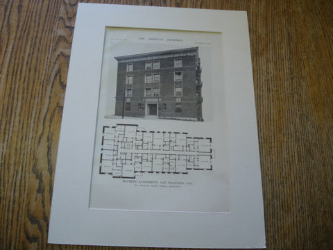 Macbeth Apartments, San Francisco, CA. 1916. Charles Peter Weeks. Original Photograph